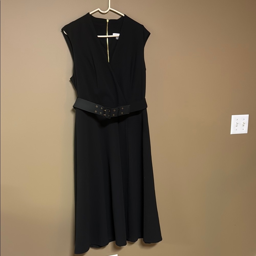 Calvin Klein Black Midi Dress, women’s 14, worn once.